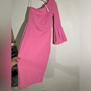 NWT! ASOS brand, one shoulder pink dress. Size 4.